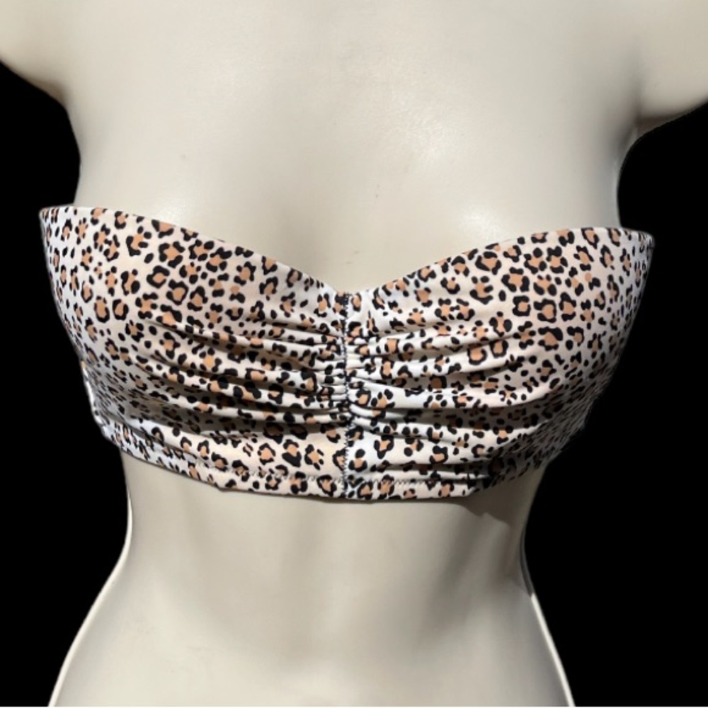 32B Leopard strapless, bikini top 🖤